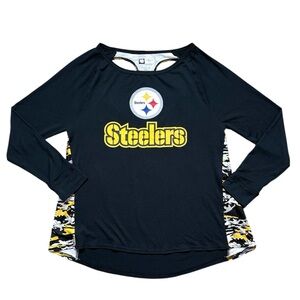 NFL Pittsburgh Steelers Shirt Top Camo High Low Hem Soft M Medium New